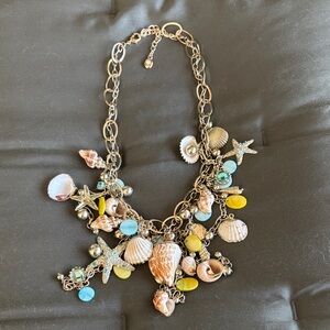Oceanic Charm Necklace with Shells and Starfish